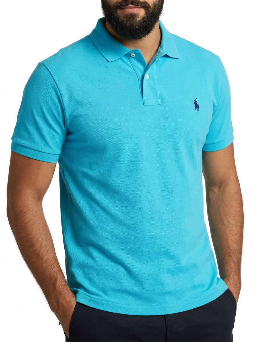Camisa Gola Polo RL - Azul Capri Small Pony Azul