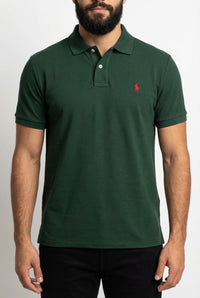 Camisa Gola Polo RL - Verde Floresta Small Pony Vermelho