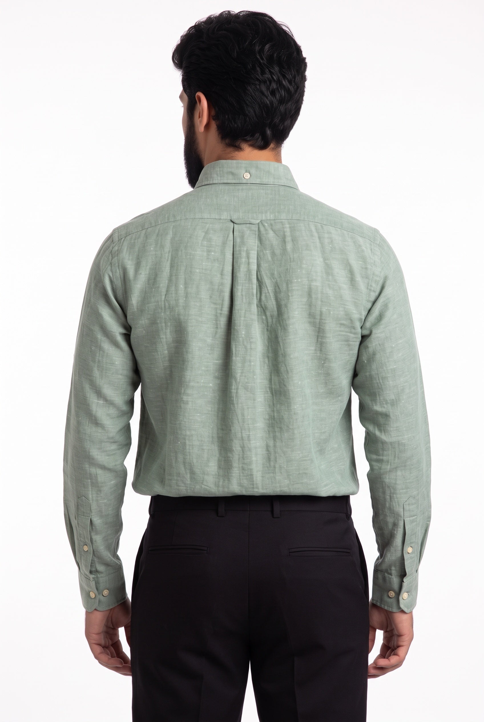 Camisa RL Longa Linho - Verde Aspargo Small Pony Dourado