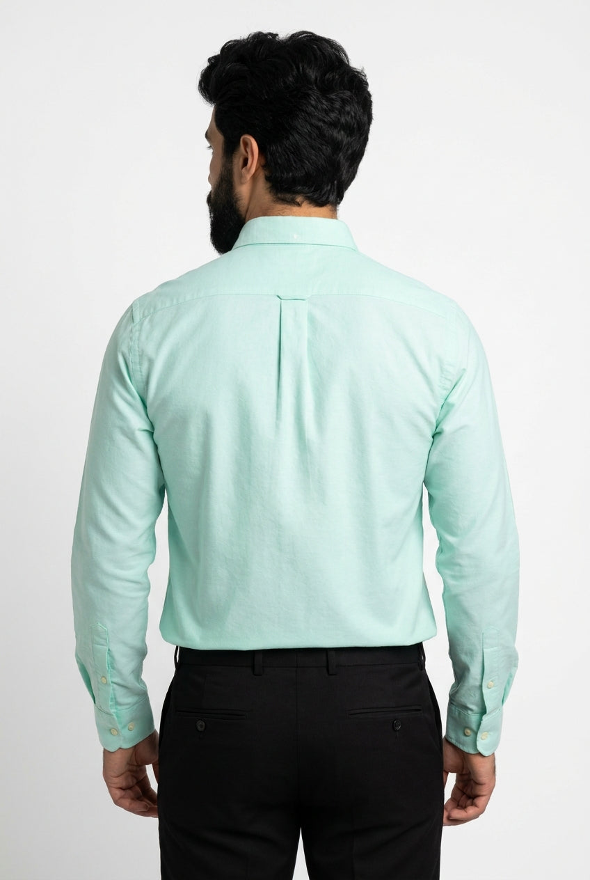 Camisa Social Lisa RL Manga Longa - Verde Água