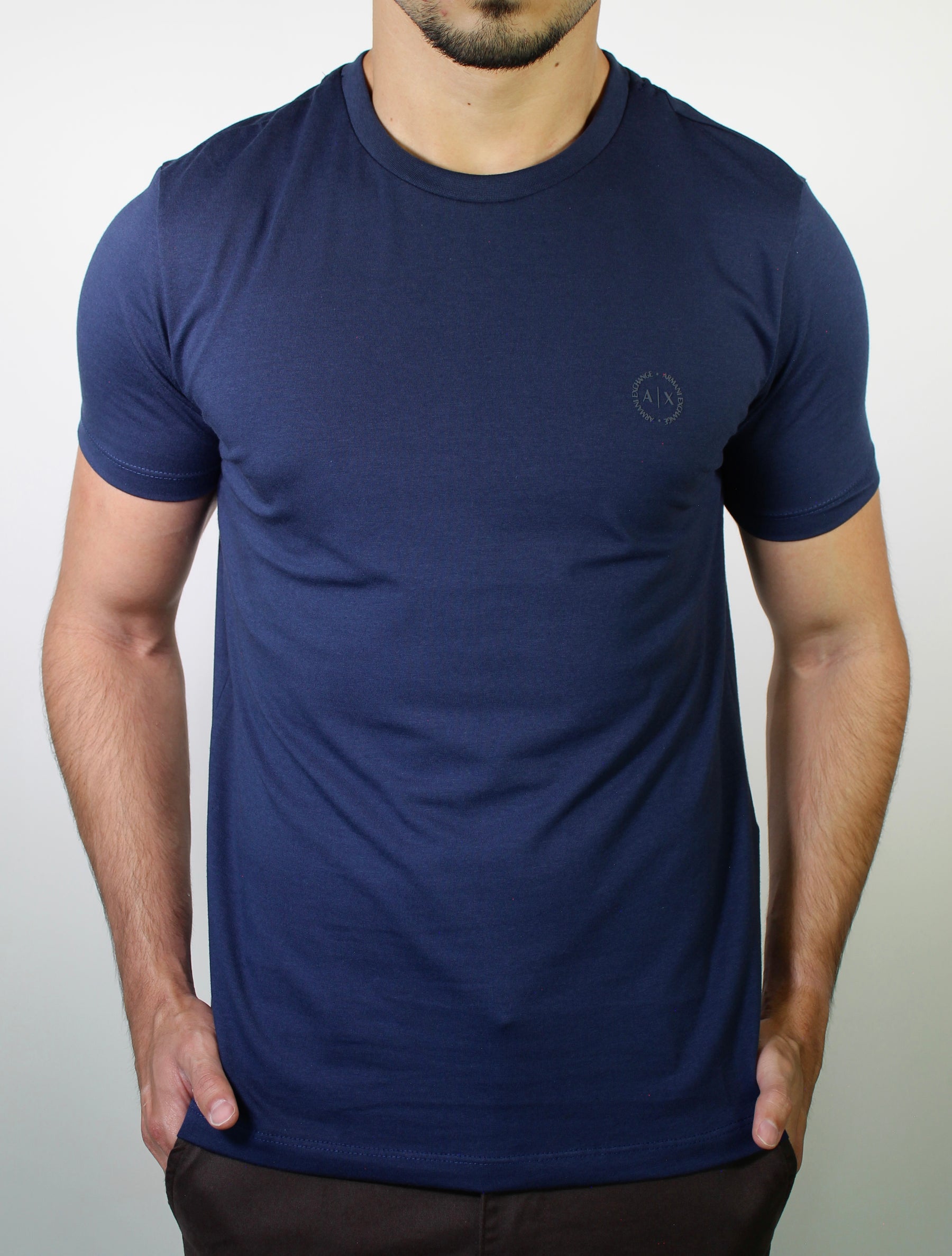Camiseta AX Round Side Logo - Azul Marinho