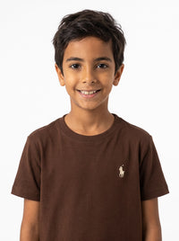 Camiseta RL Classic Infantil - Marrom Small Pony Cáqui
