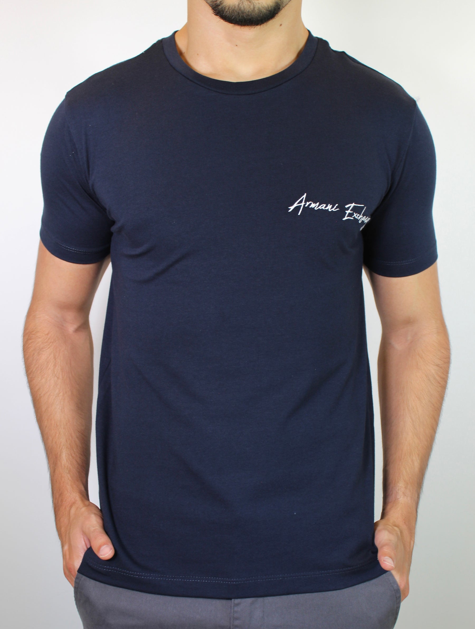 Camiseta AX Signature Logo - Azul Marinho
