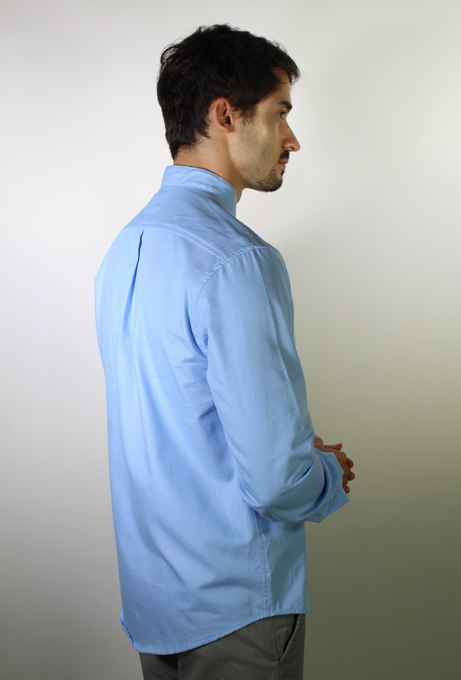 Camisa RL Manga Longa Gola Padre - Azul Bebê