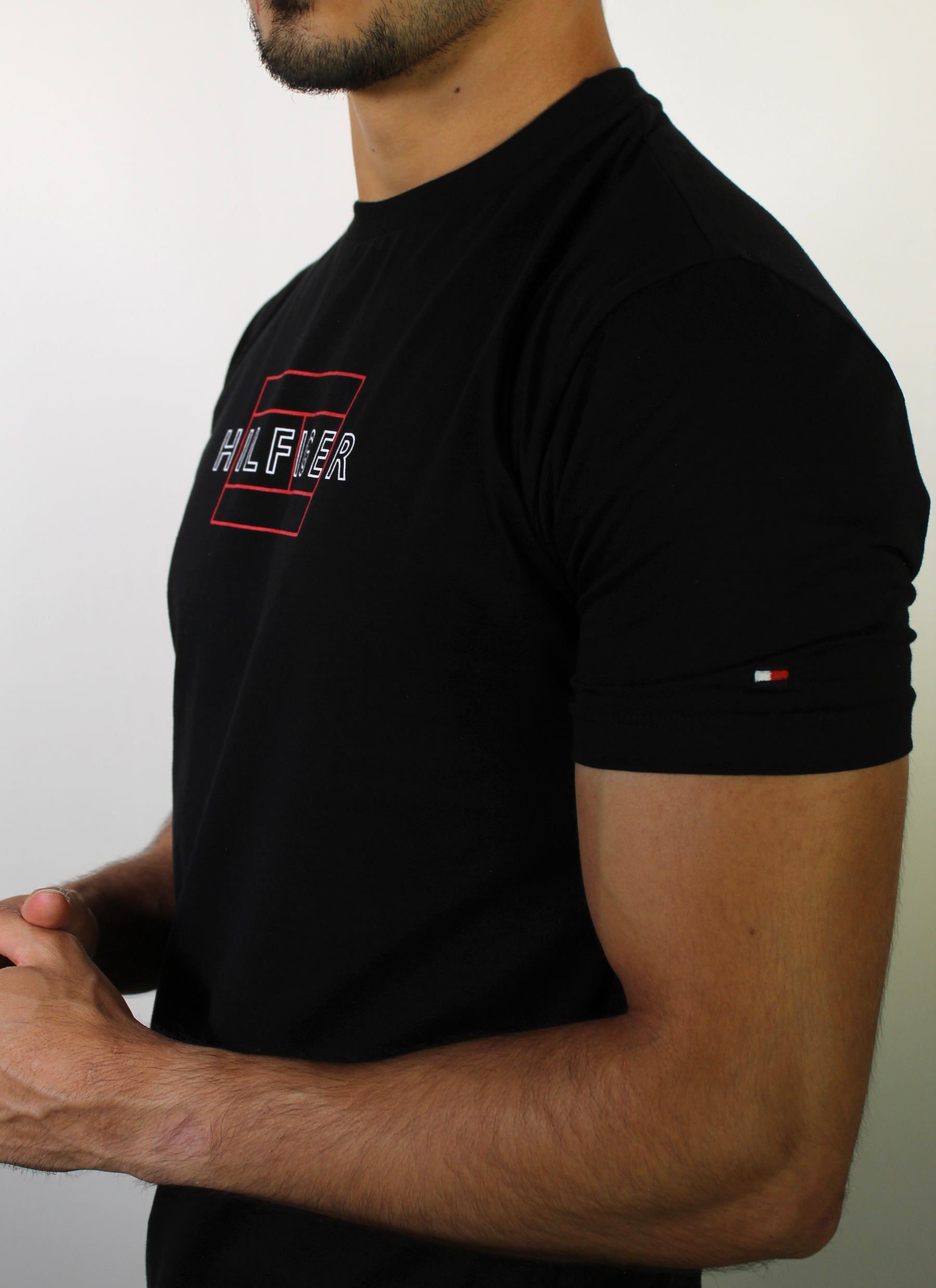 Camiseta TH Flag Frame Outline Tee - Preta