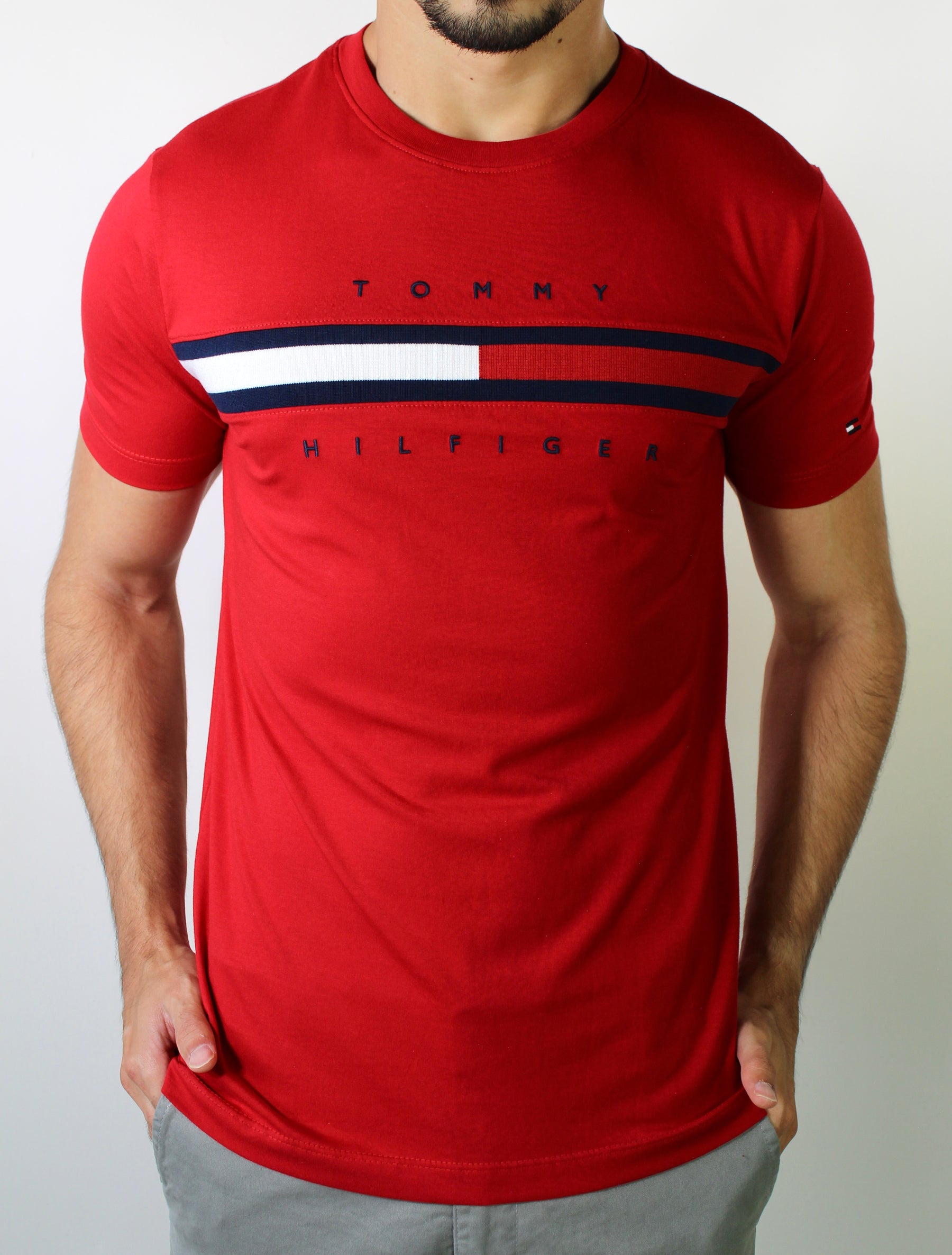 Camiseta TH Flag Stripe - Vermelha