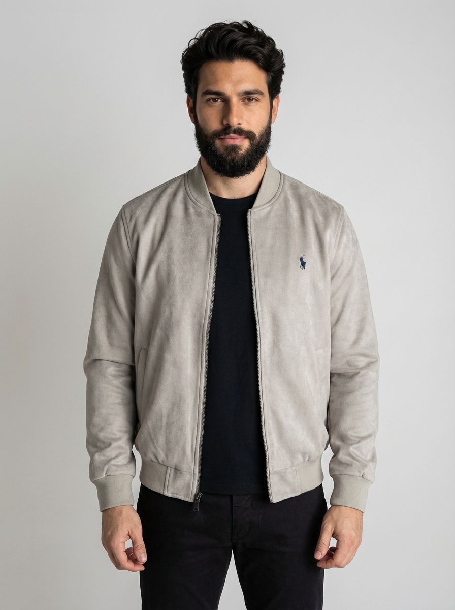 Jaqueta Suede RL Smart Modern Fit - Bege Acinzentado