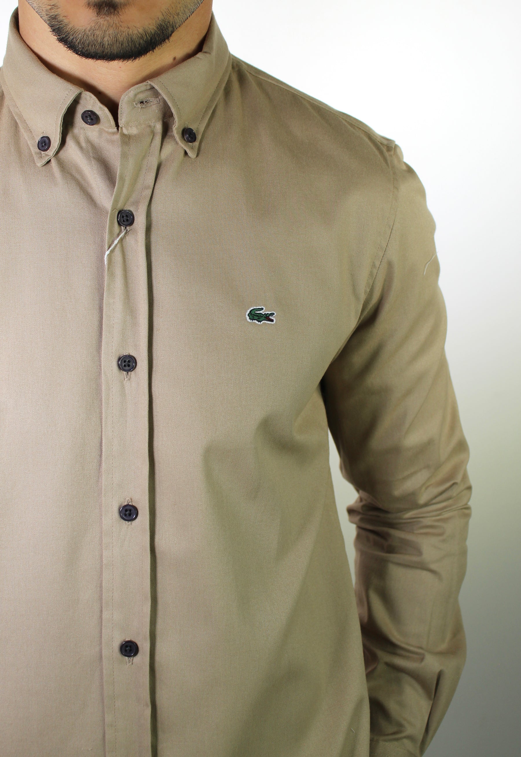 Camisa Social LCT Signature Manga Longa - Cáqui