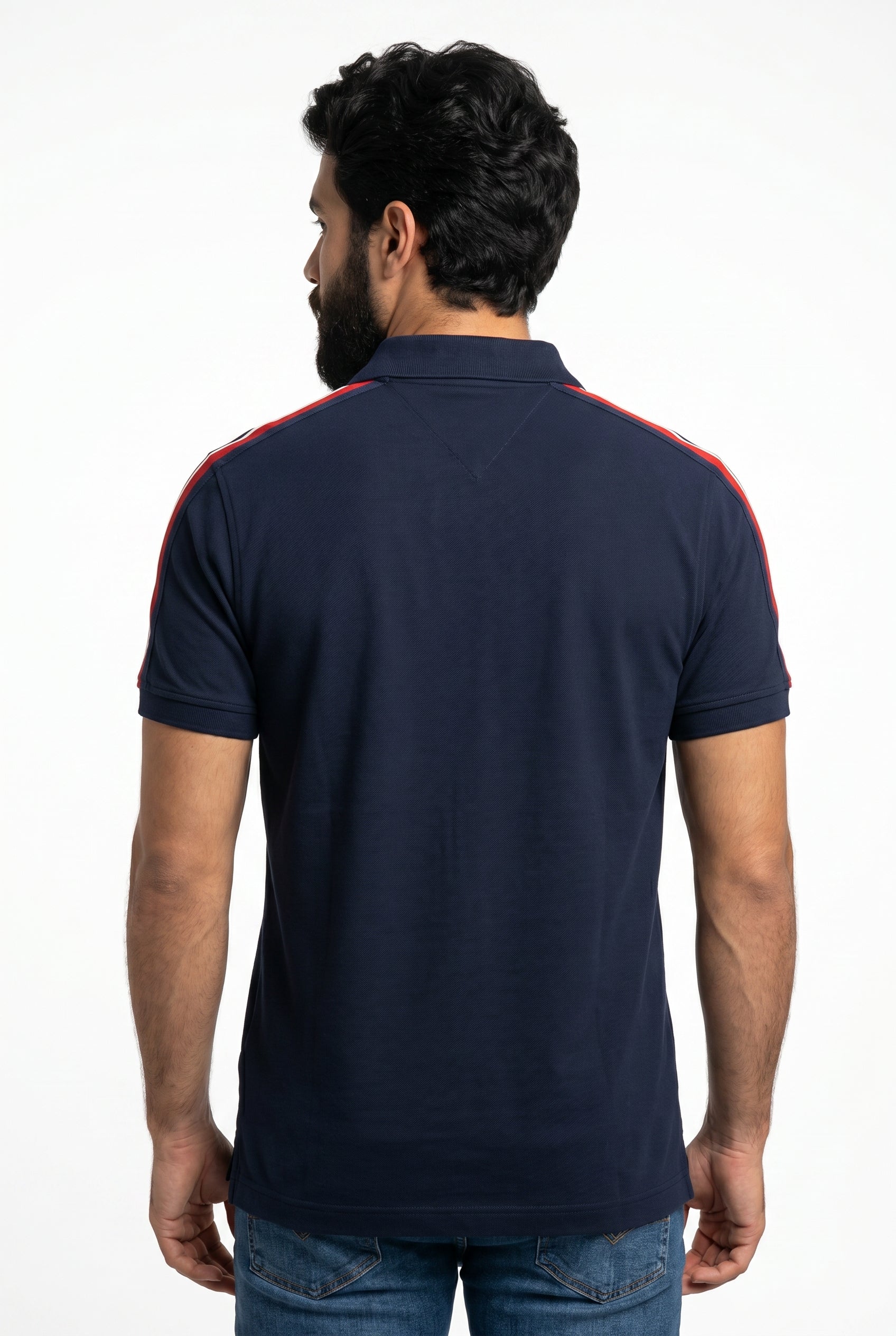 Camisa Gola Polo TH Legacy Stripe - Azul Marinho