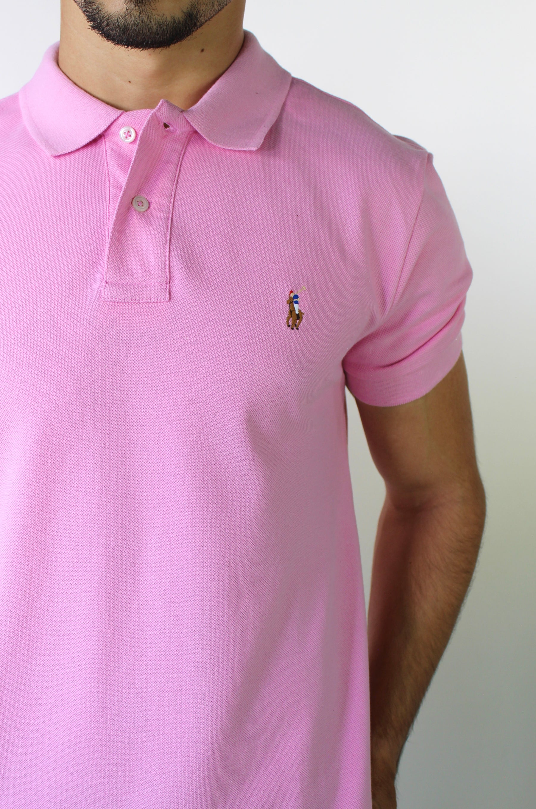 Camisa Gola Polo RL - Rosa Small Pony Colorido