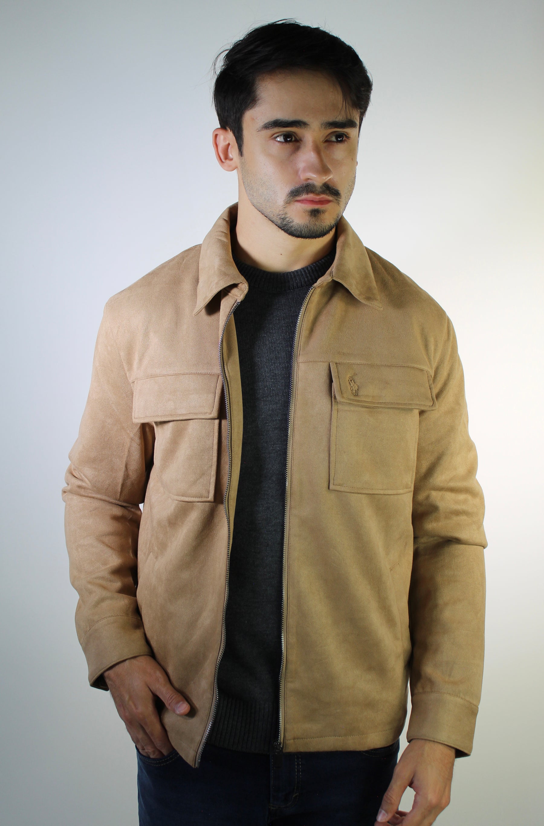 Jaqueta Suede RL Cargo - Cáqui