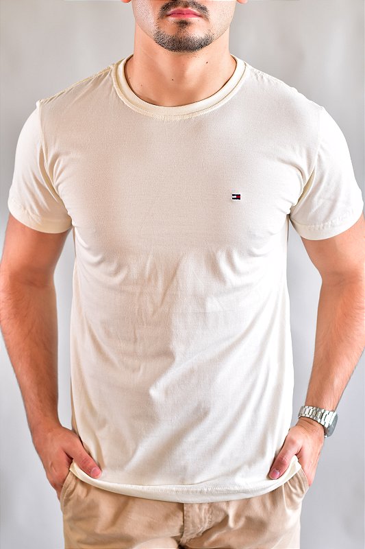 Camiseta Tommy Hilfiger Masculina Classic Nape - Off White