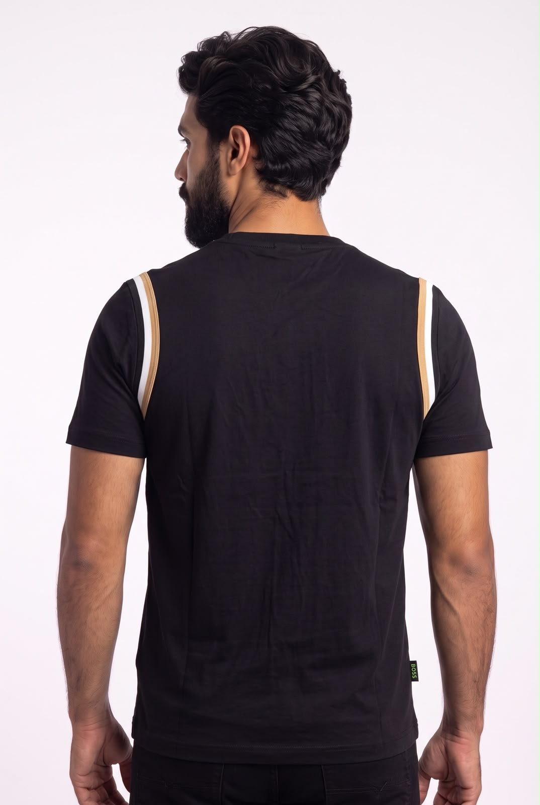 Camiseta Boss Contrast Dual Stripe - Preta
