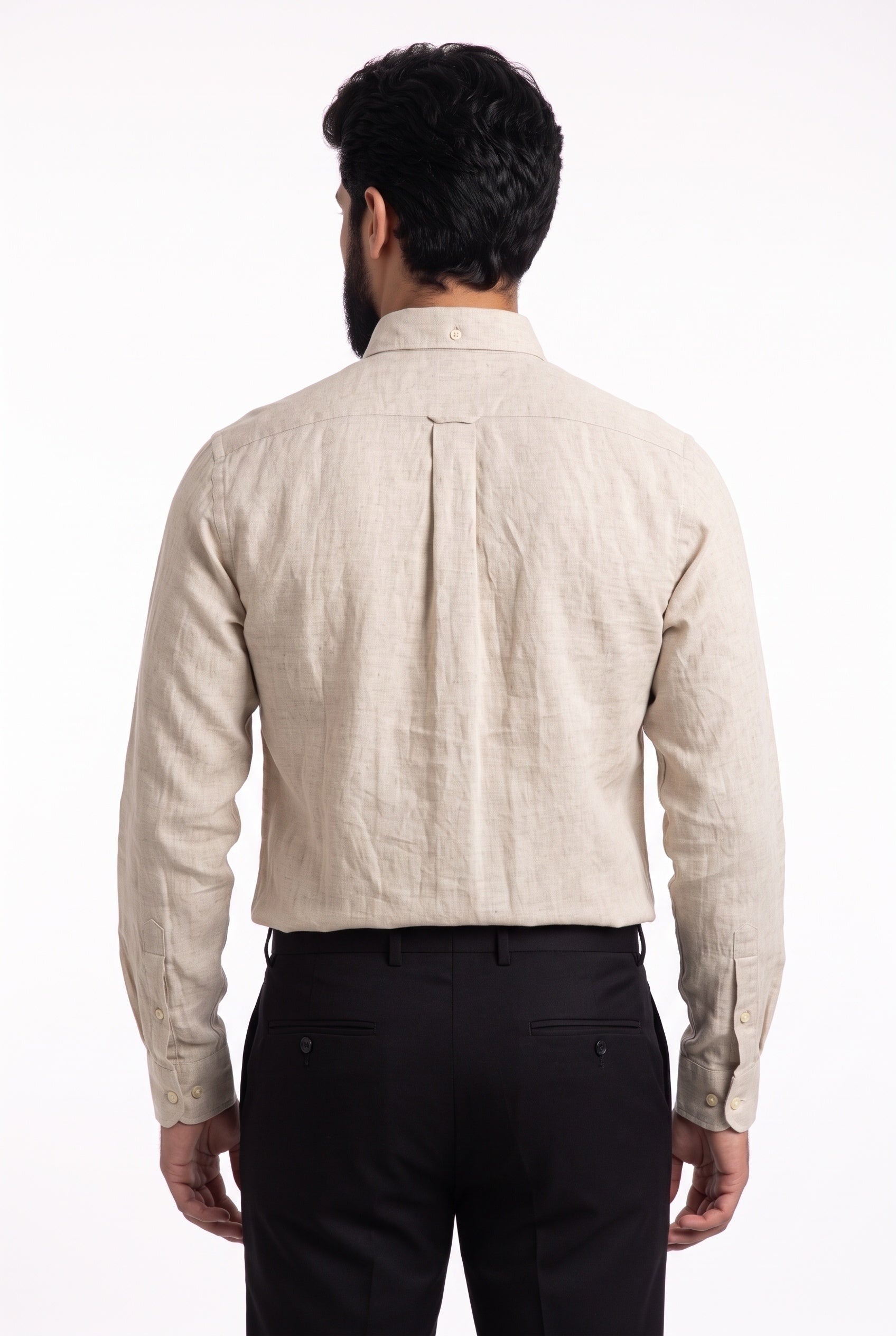 Camisa RL Longa Linho - Palha Small Pony Marrom