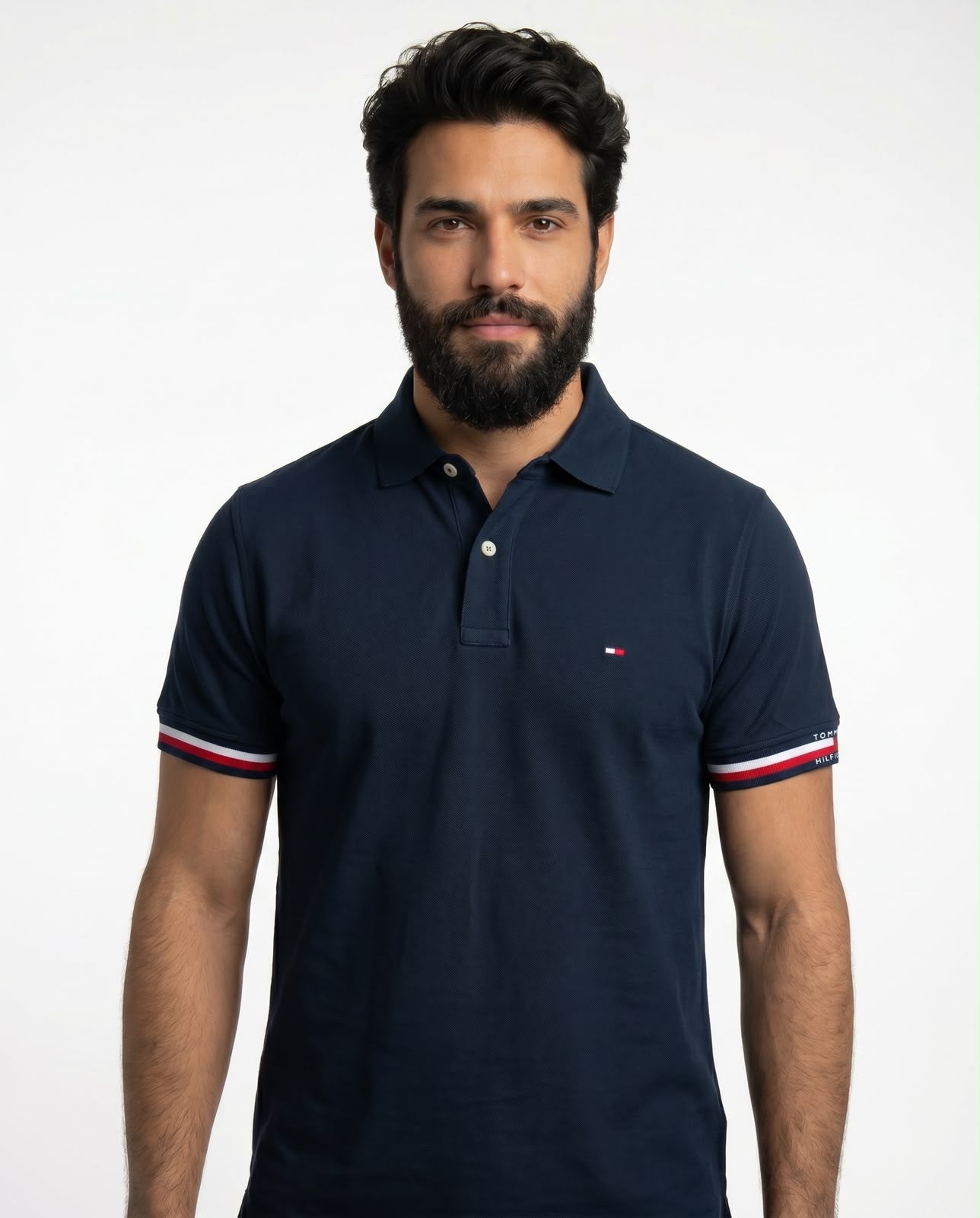 Camisa Gola Polo TH Sleeve Stripe - Azul Marinho