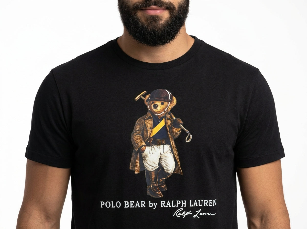 Camiseta RL Iconic Bear Polo Club - Preta