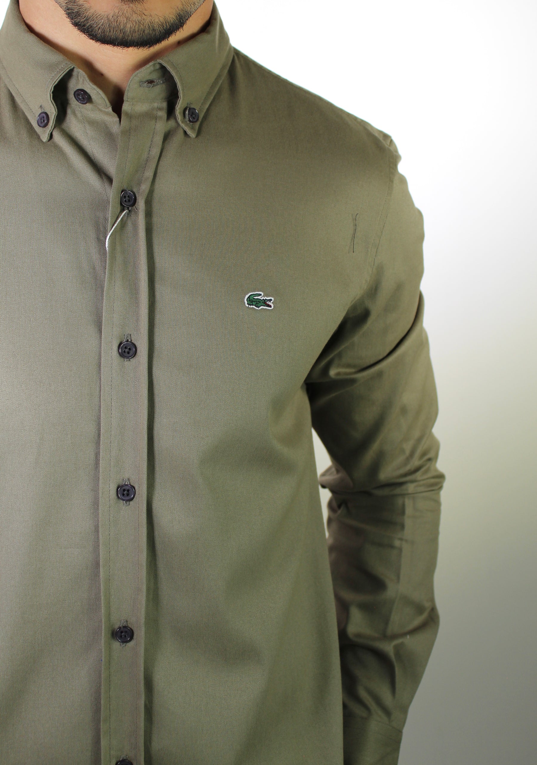 Camisa Social LCT Signature Manga Longa - Verde Army