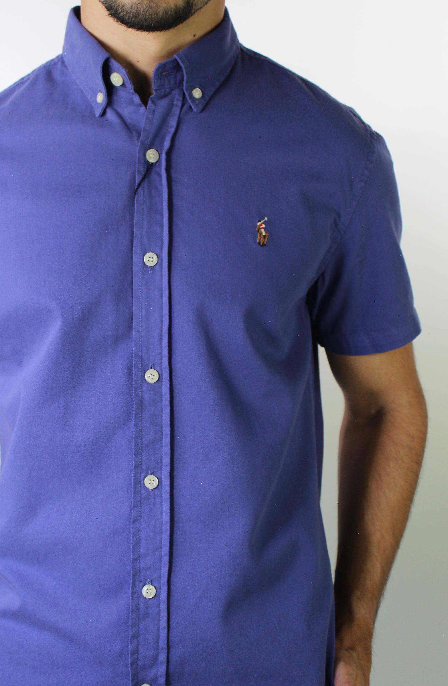 Camisa Social Manga Curta RL - Azul Lavanda