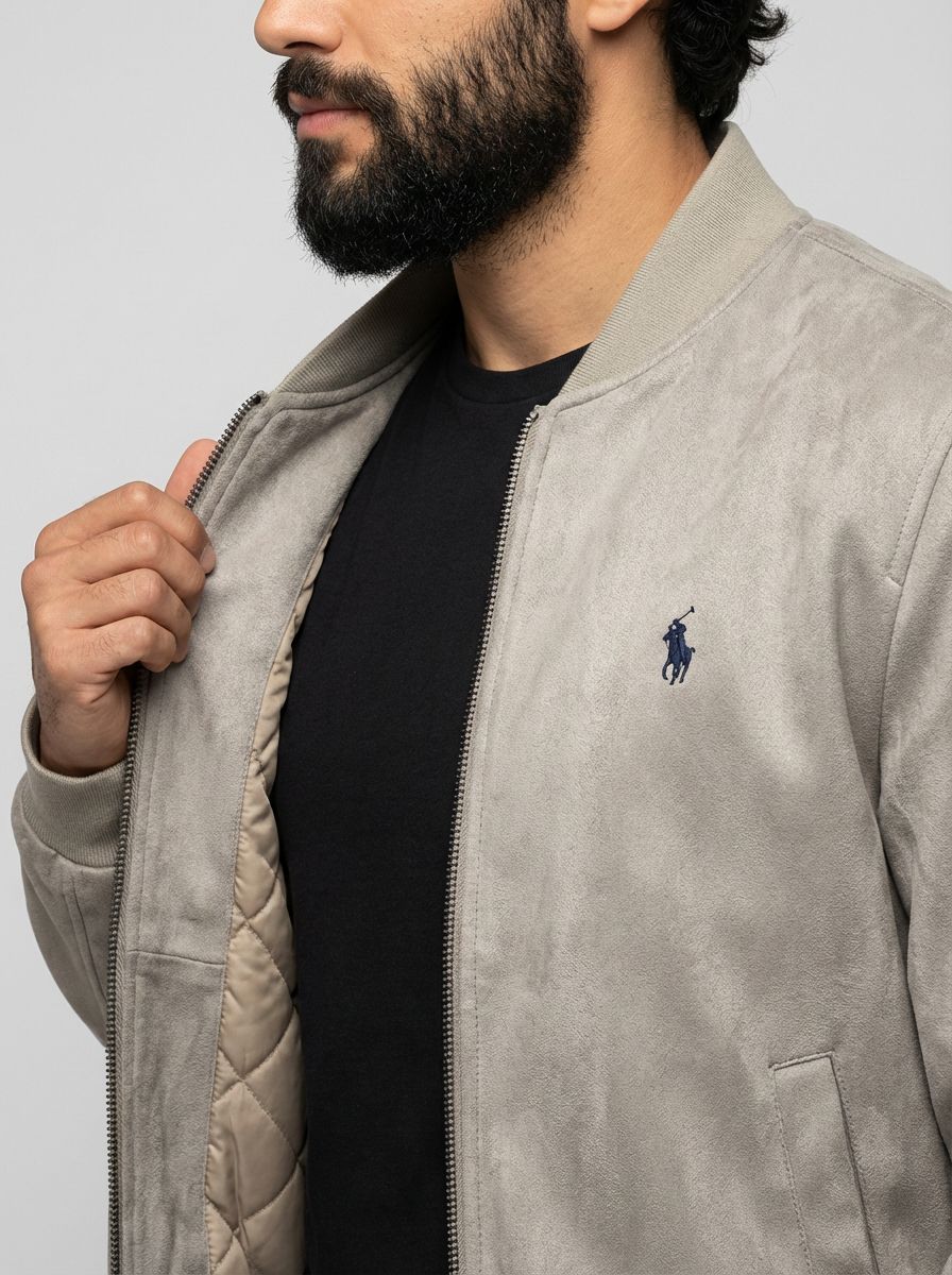 Jaqueta Suede RL Smart Modern Fit - Bege Acinzentado