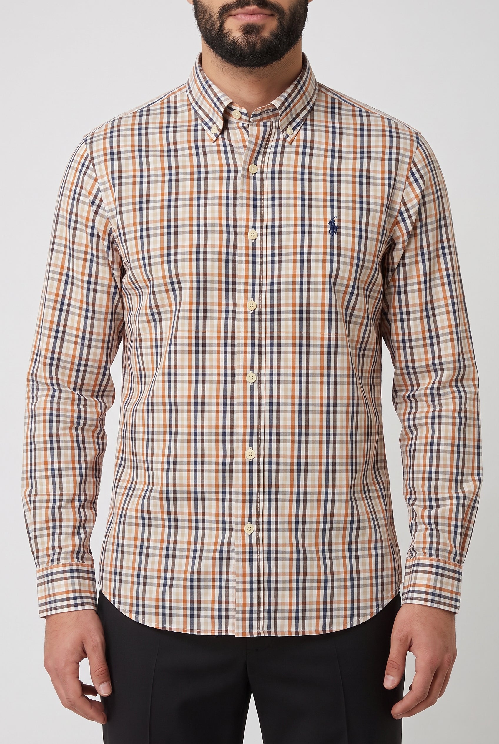 Camisa Social RL Longa - Aberdeen Xadrez Check Tons Terrosos