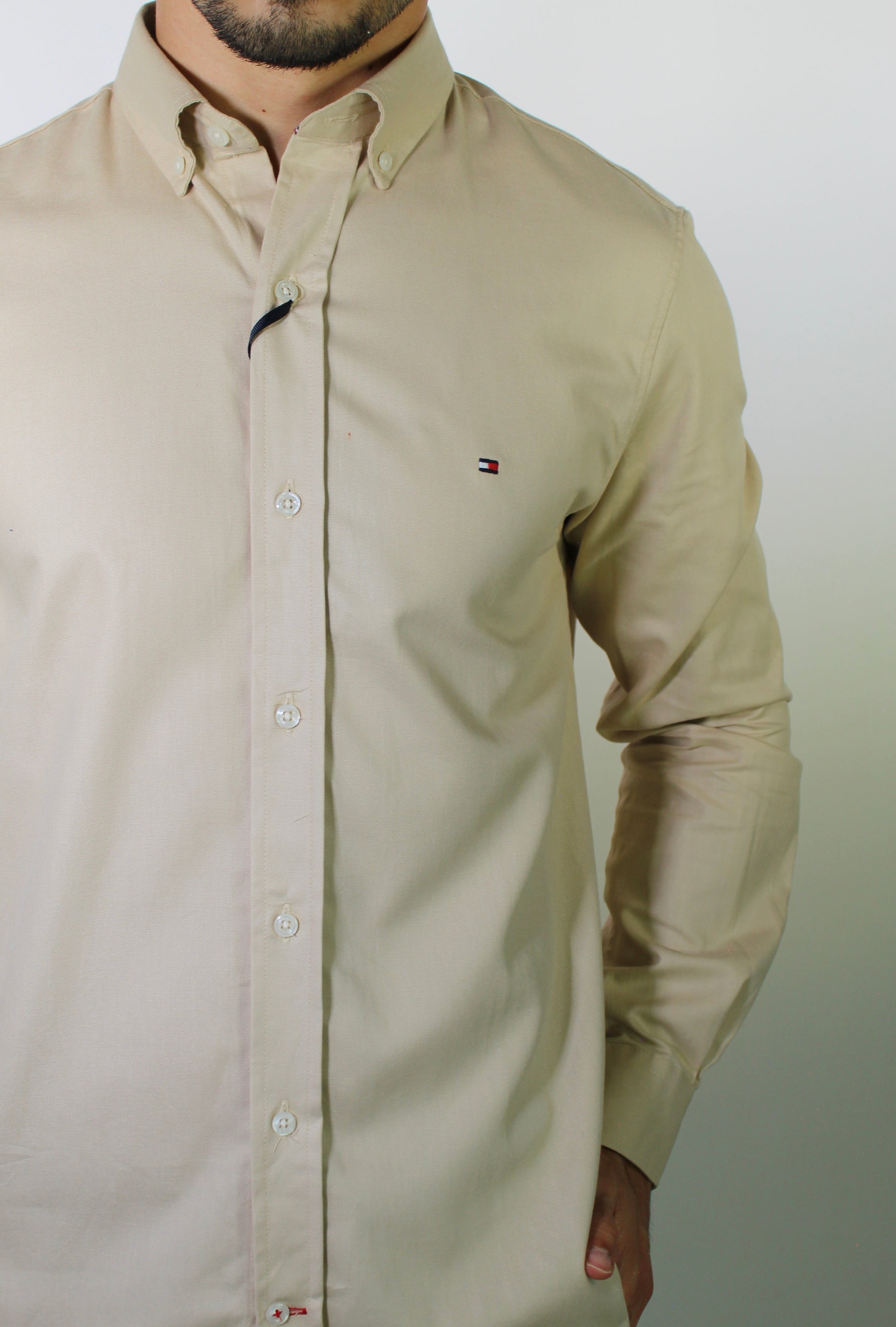 Camisa Social Lisa Manga Longa TH Classic - Cáqui