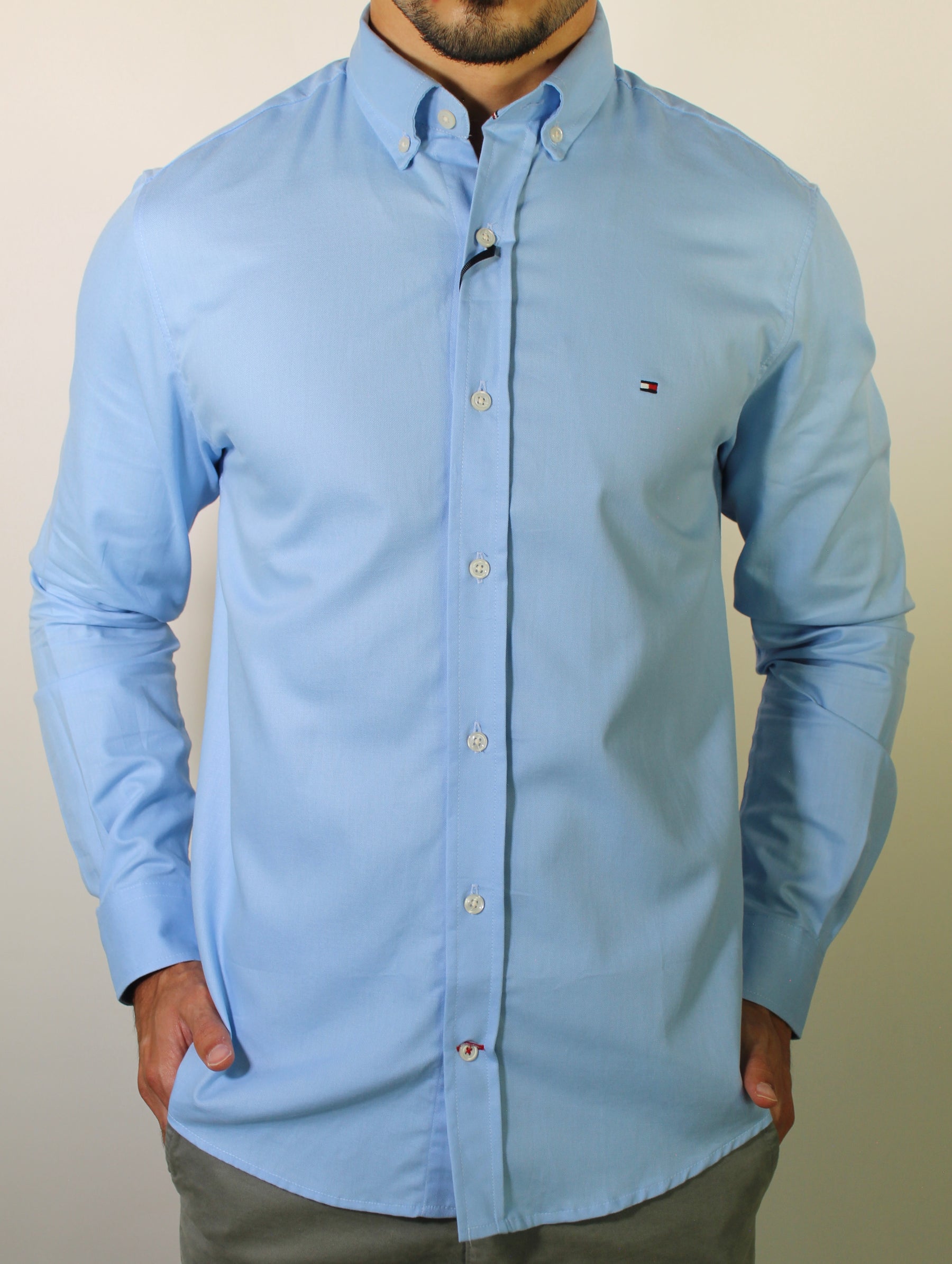 Camisa Social Lisa Manga Longa TH Classic - Azul Bebê