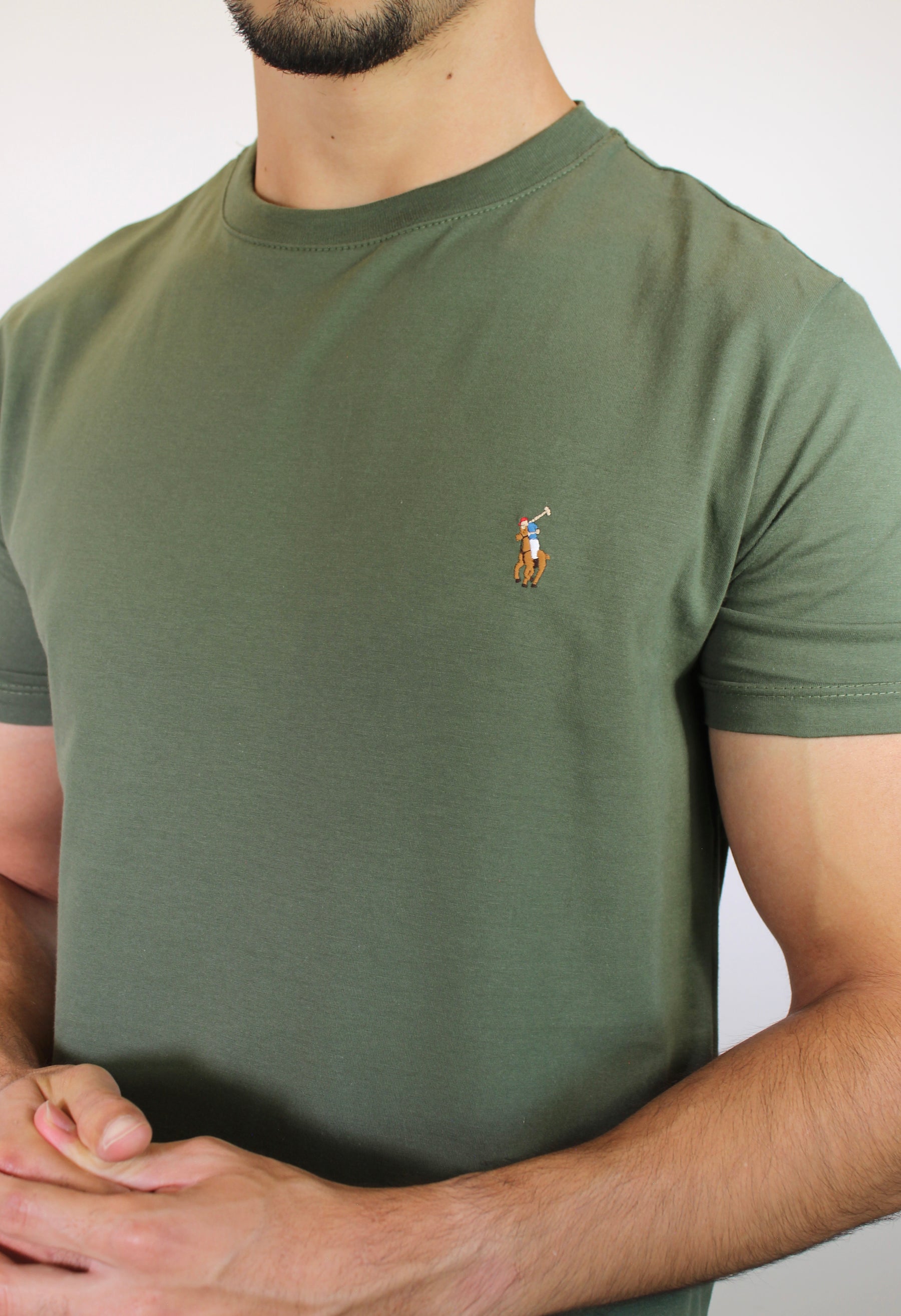 Camiseta RL Essential Small Pony Colorido - Verde Musgo