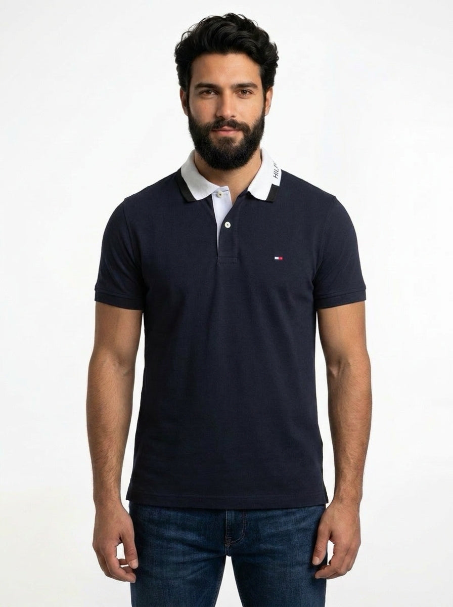 Camisa Gola Polo TH Trademark Contrast - Azul Marinho