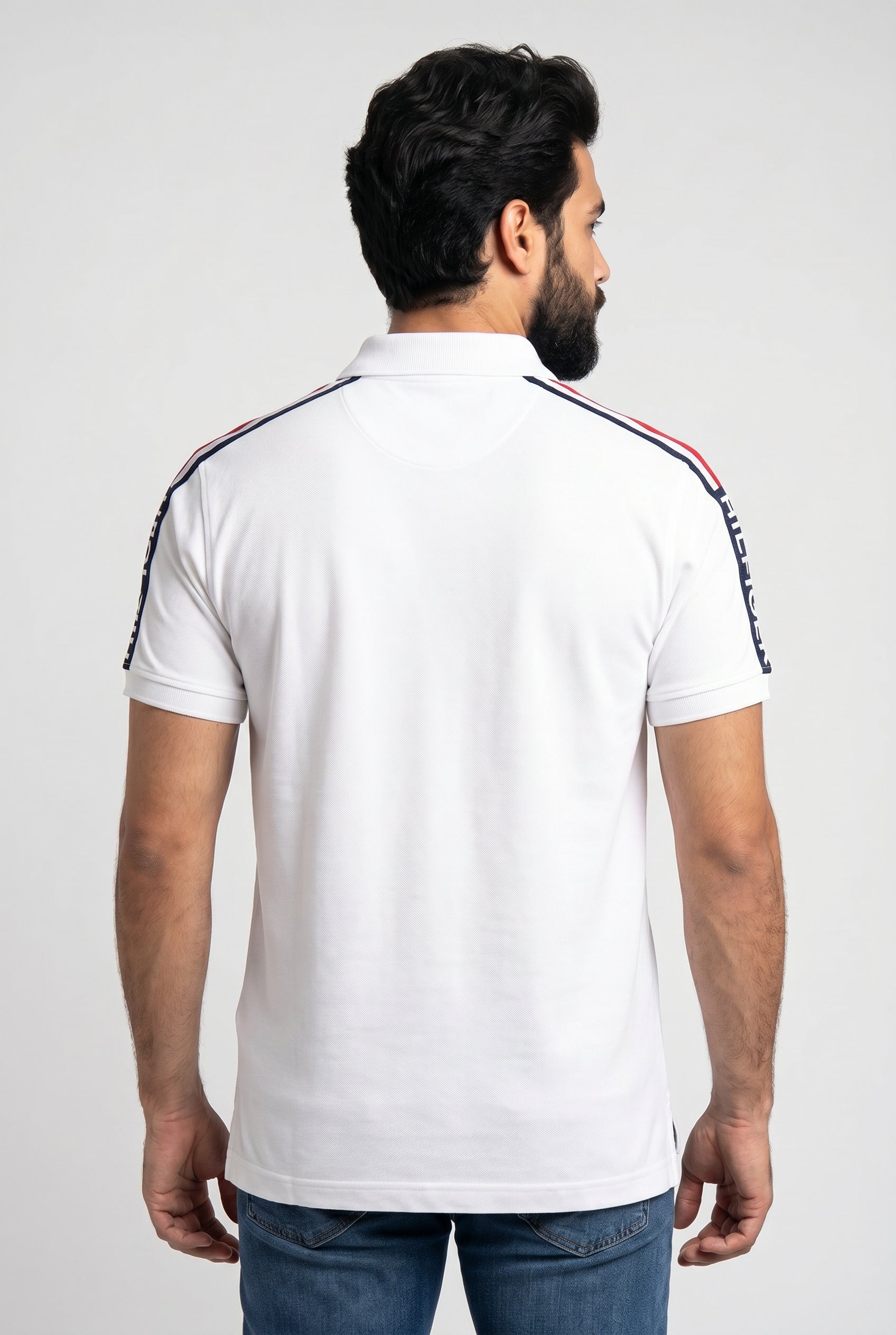 Camisa Gola Polo TH Legacy Stripe - Branca