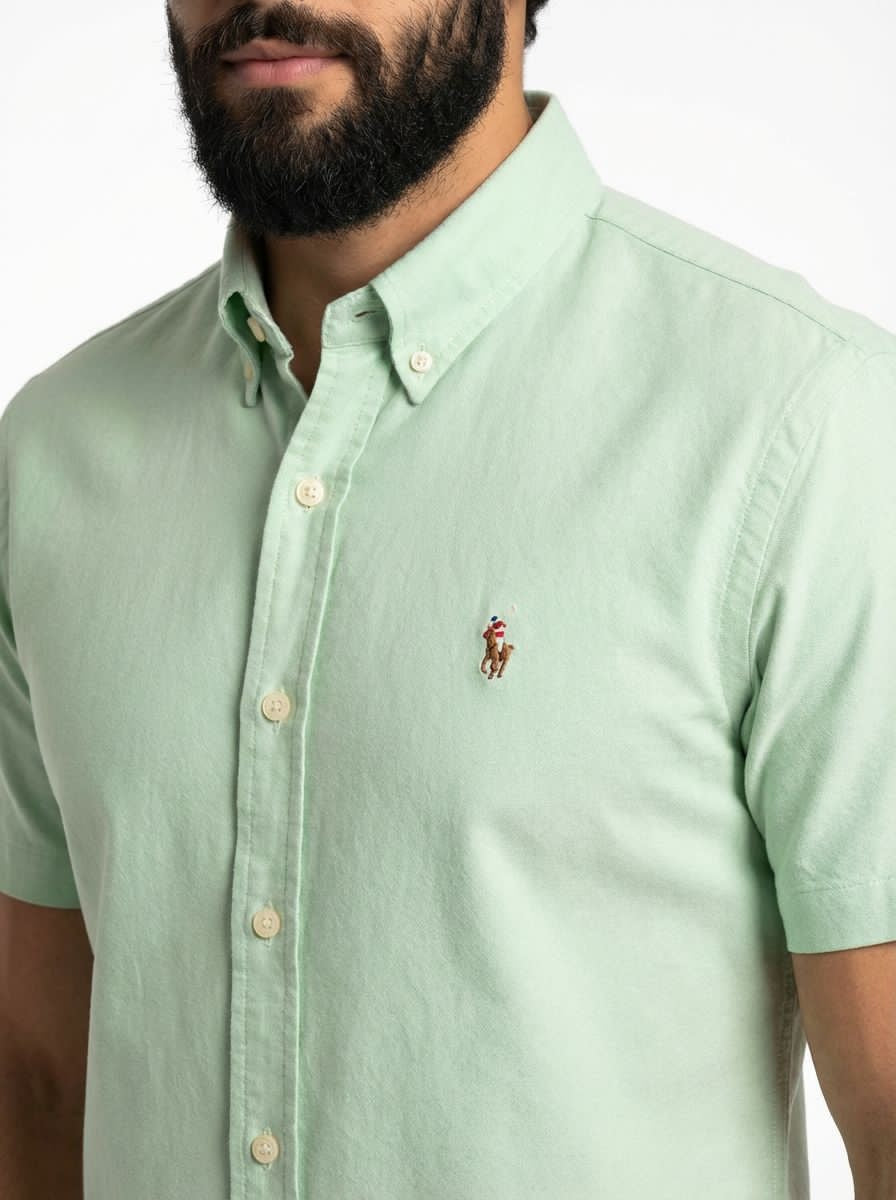 Camisa Social Manga Curta RL - Verde Menta
