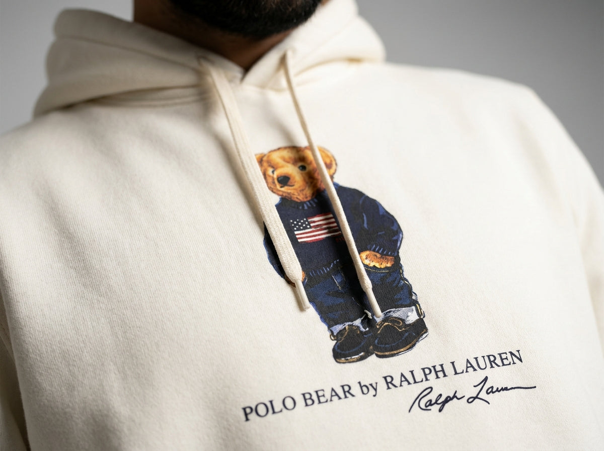 Moletom RL Polo Bear Hooded Sweatshirt - Off White