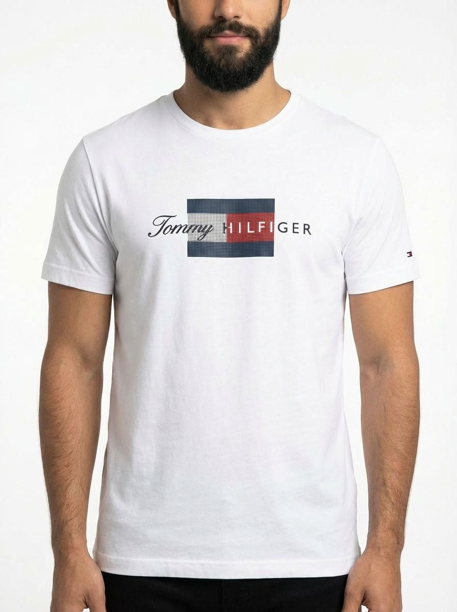 Camiseta TH Grid Flag Urban Concept - Branca