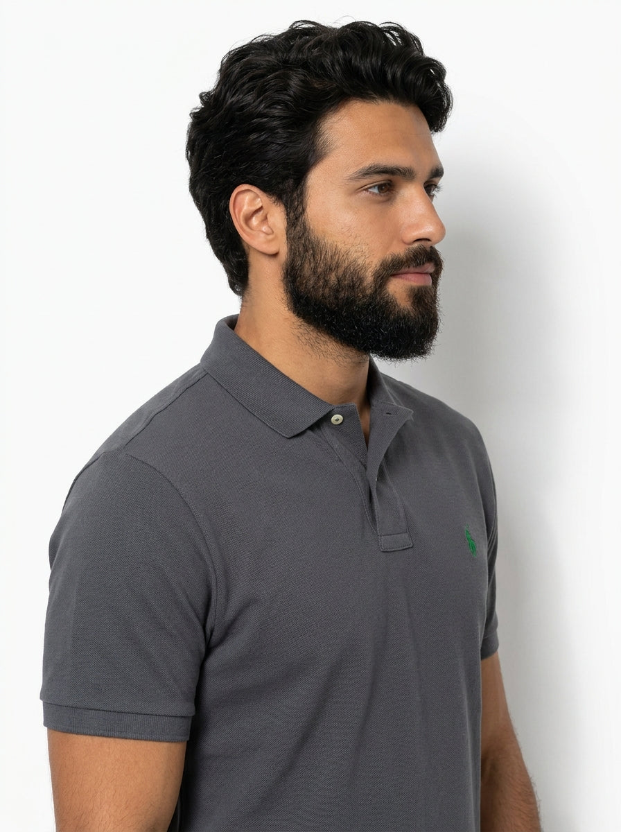 Camisa Gola Polo RL - Chumbo Small Pony Verde
