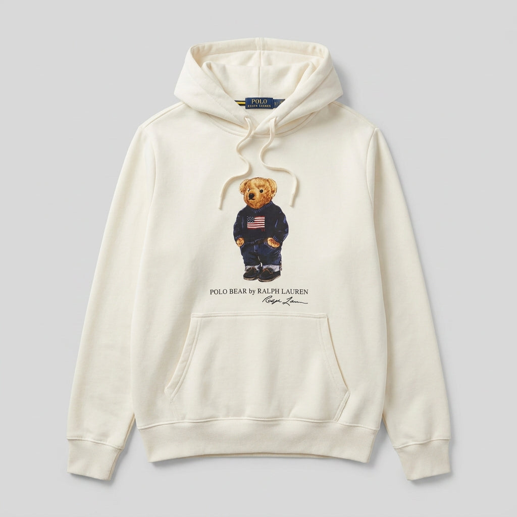 Moletom RL Polo Bear Hooded Sweatshirt - Off White