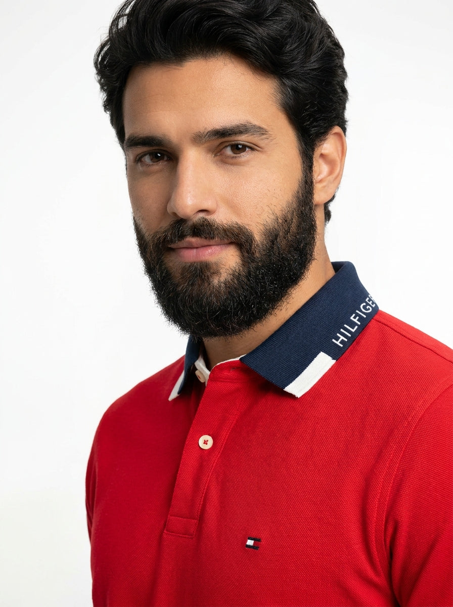 Camisa Gola Polo TH Trademark Contrast - Vermelha