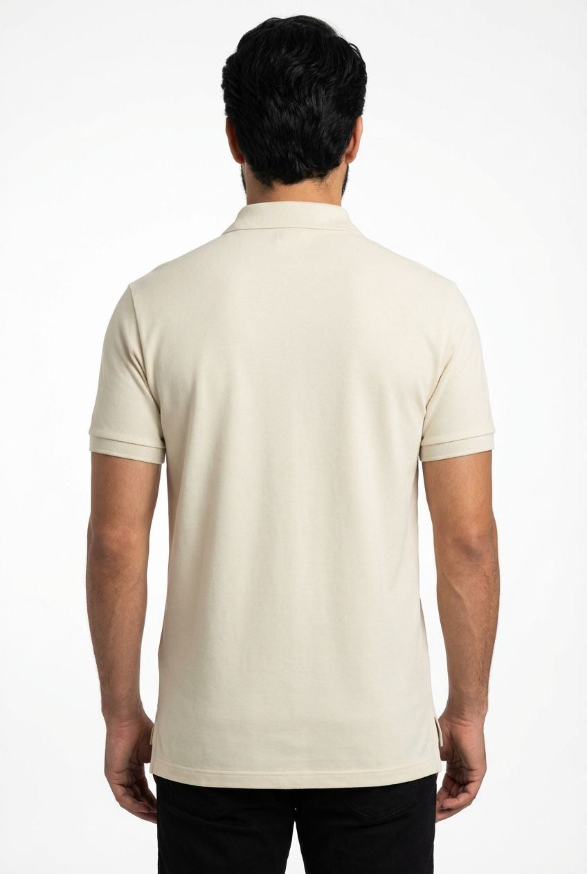 Camisa Gola Polo RL - Bege Small Pony Marrom
