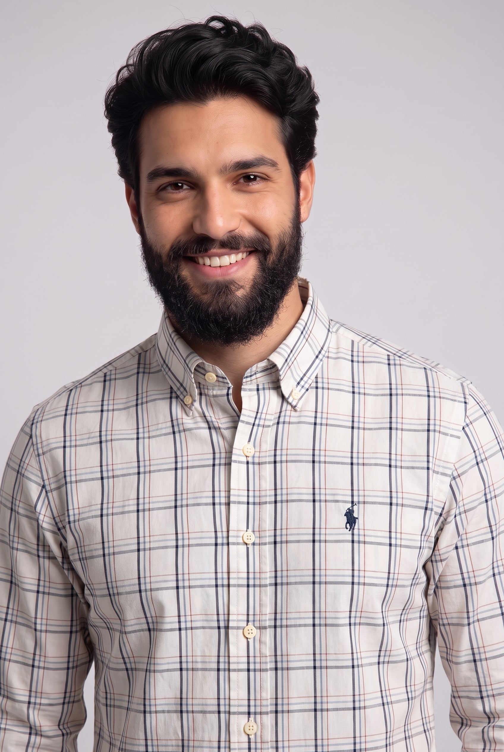Camisa Social RL Longa - Edinburgh Xadrez Graphite Grid