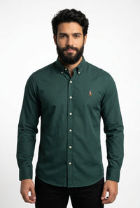 Camisa Social Lisa RL Manga Longa - Verde Floresta
