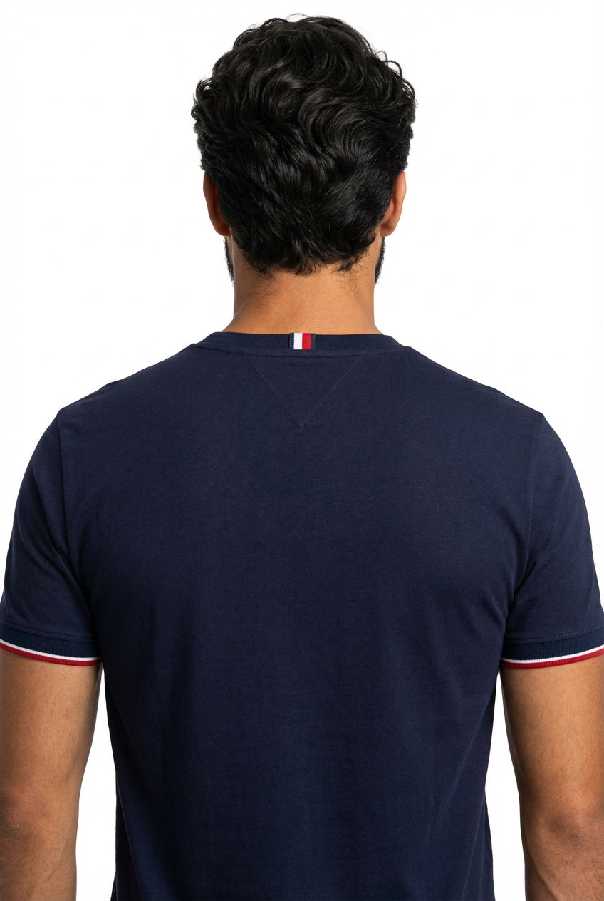 Camiseta TH Est. 1985 Band Sleeve - Azul Marinho