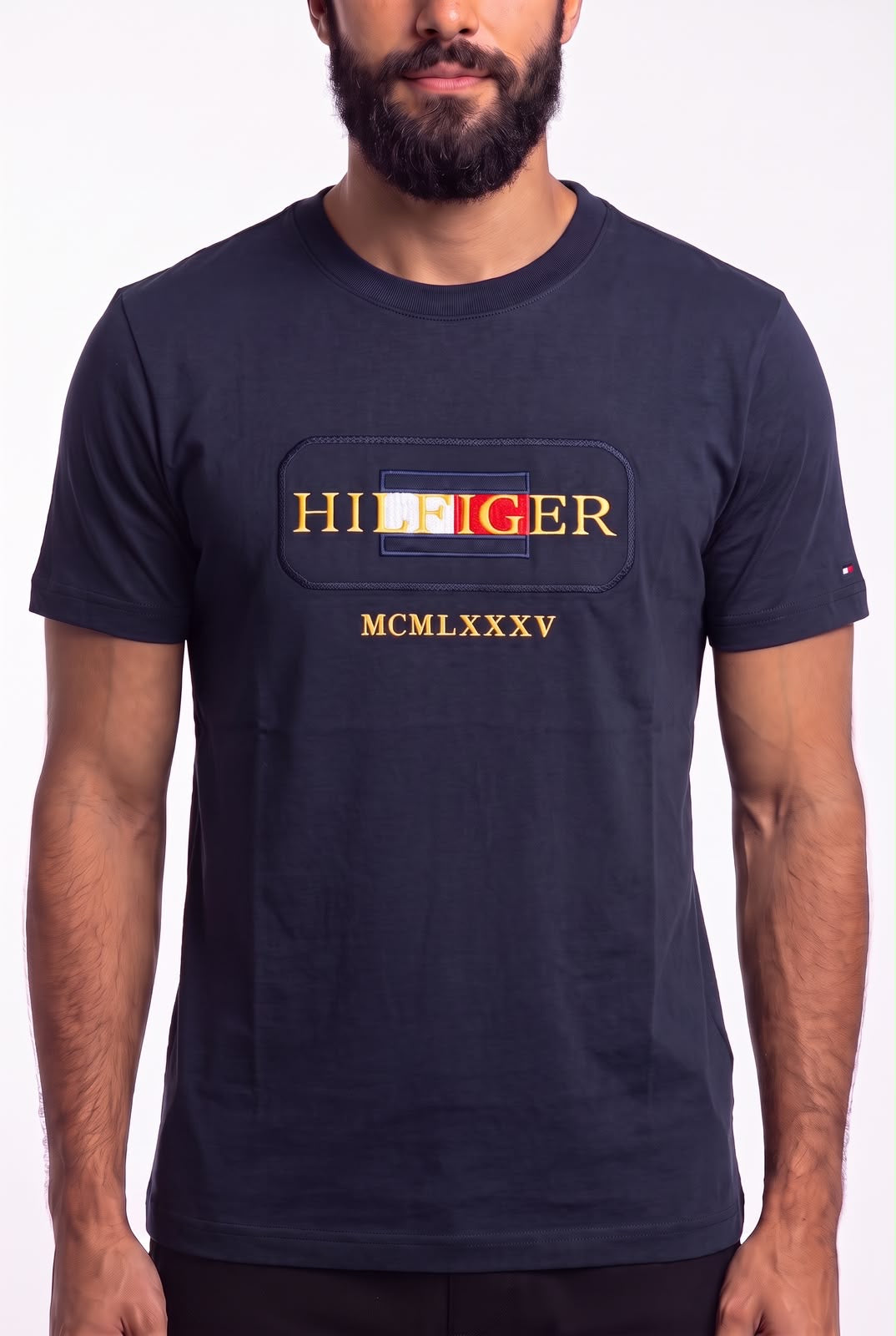 Camiseta TH Montauk Tricolor Badge - Azul Marinho