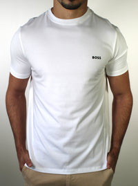 Camiseta Boss Minimalist Side Logo - Branca