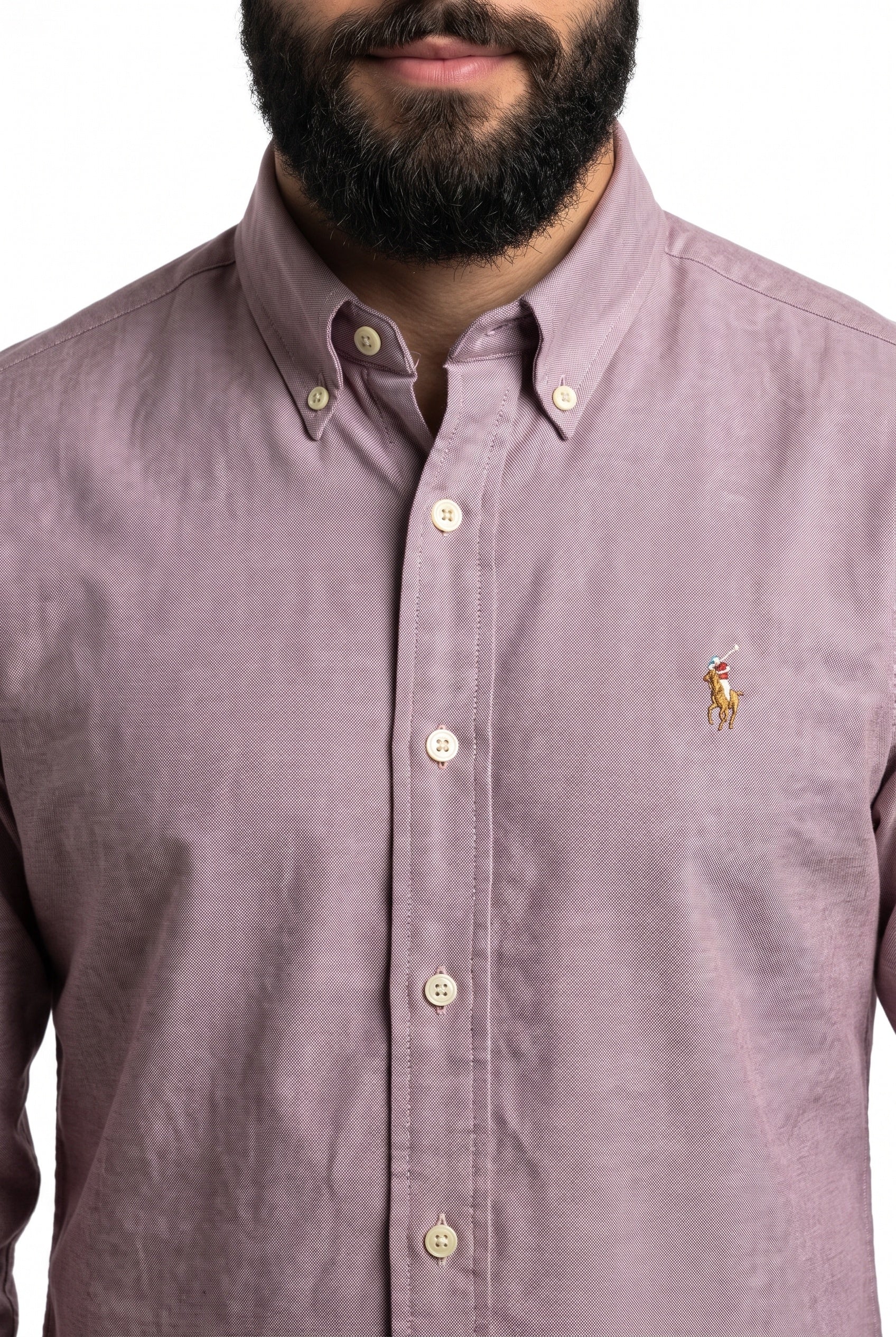 Camisa Social Lisa RL Manga Longa - Bordô Mescla