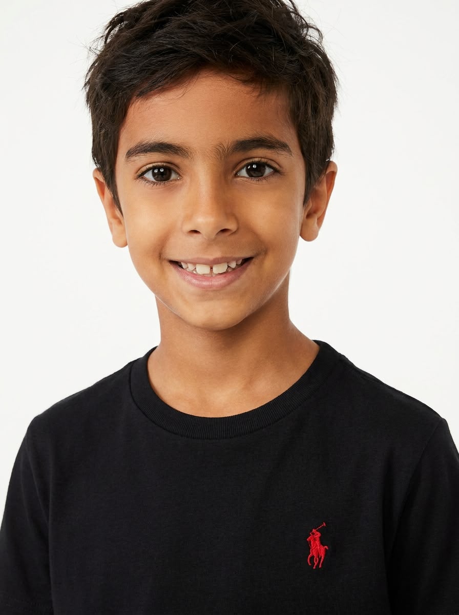 Camiseta RL Classic Infantil - Preta Small Pony Vermelho
