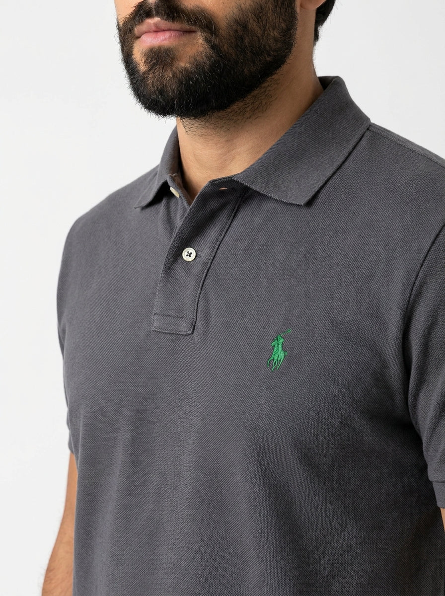 Camisa Gola Polo RL - Chumbo Small Pony Verde