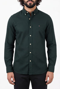 Camisa Social Lisa Manga Longa TH Classic - Verde Floresta