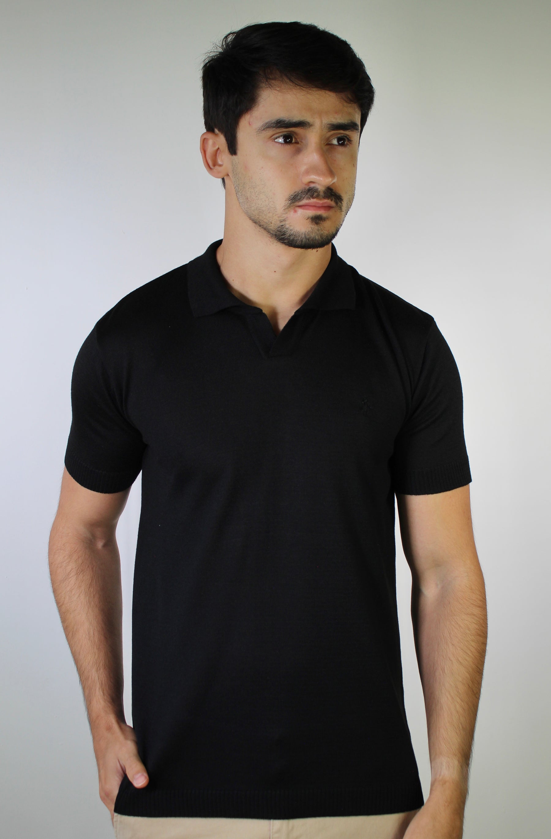 Camisa RL Polo Tricot Gola V - Preta