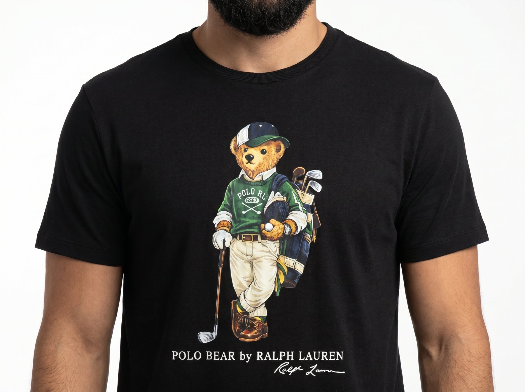Camiseta RL Iconic Bear Golf Club - Preta