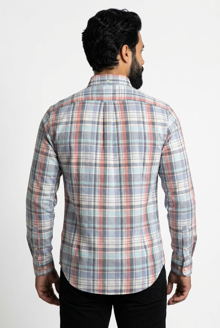 Camisa Social RL Manga Longa - Xadrez Grid Vintage