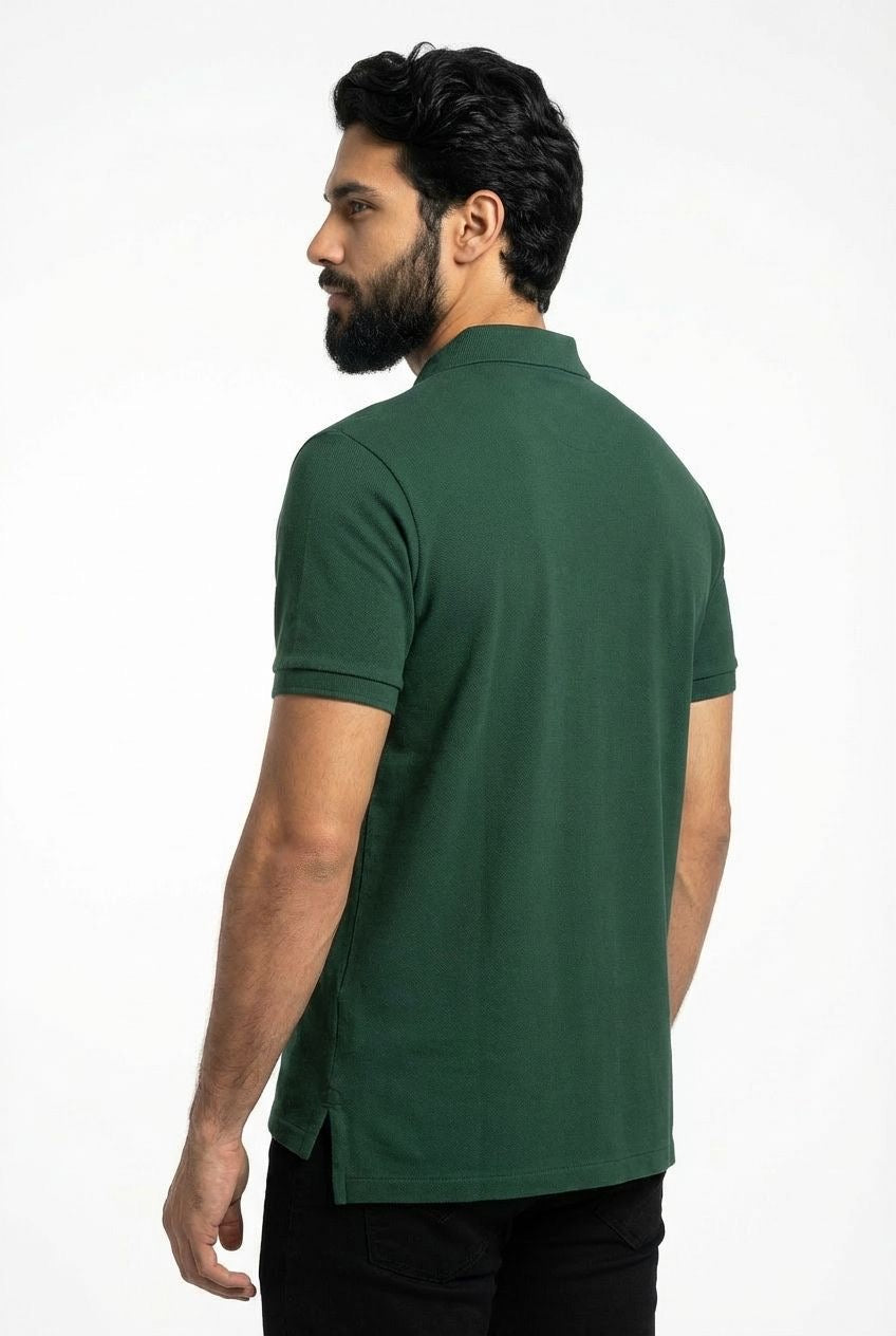 Camisa Gola Polo RL - Verde Floresta Small Pony Vermelho