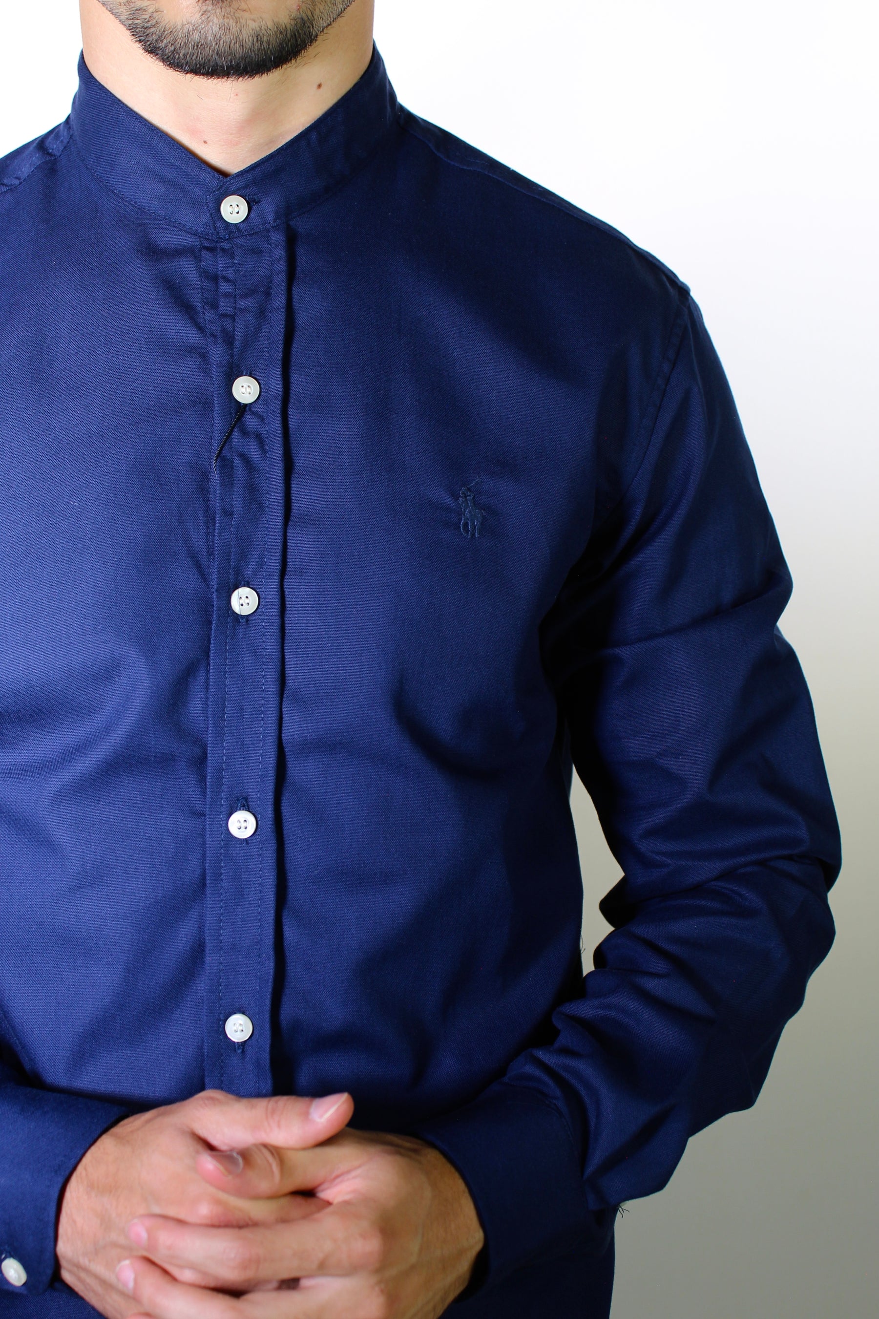 Camisa RL Manga Longa Gola Padre - Azul Marinho